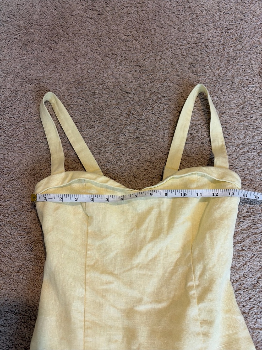 Abercrombie Butter Yellow 100% Linen Drop Waist Mini Dress Built In Shorts Small - Picture 4 of 9